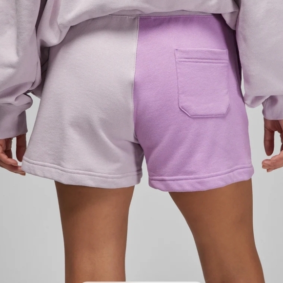 Womens Jordan Flight Fleece Shorts 'Violet Shock' - Picture 4 of 7